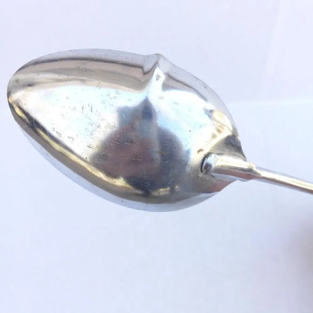 Vintage Ekco Measuring Serving Spoon-Pour Spout-Stainless Steel-Wood Handle-